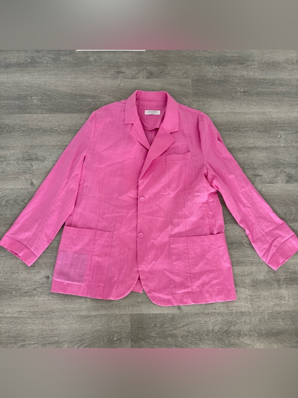 Storets Oversized Bright Pink Linen Blazer Size S/M